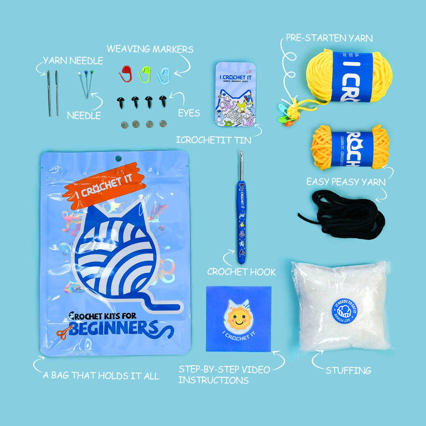 Radiant Sun Finley Crochet Kit for Beginners - ICrochetIt