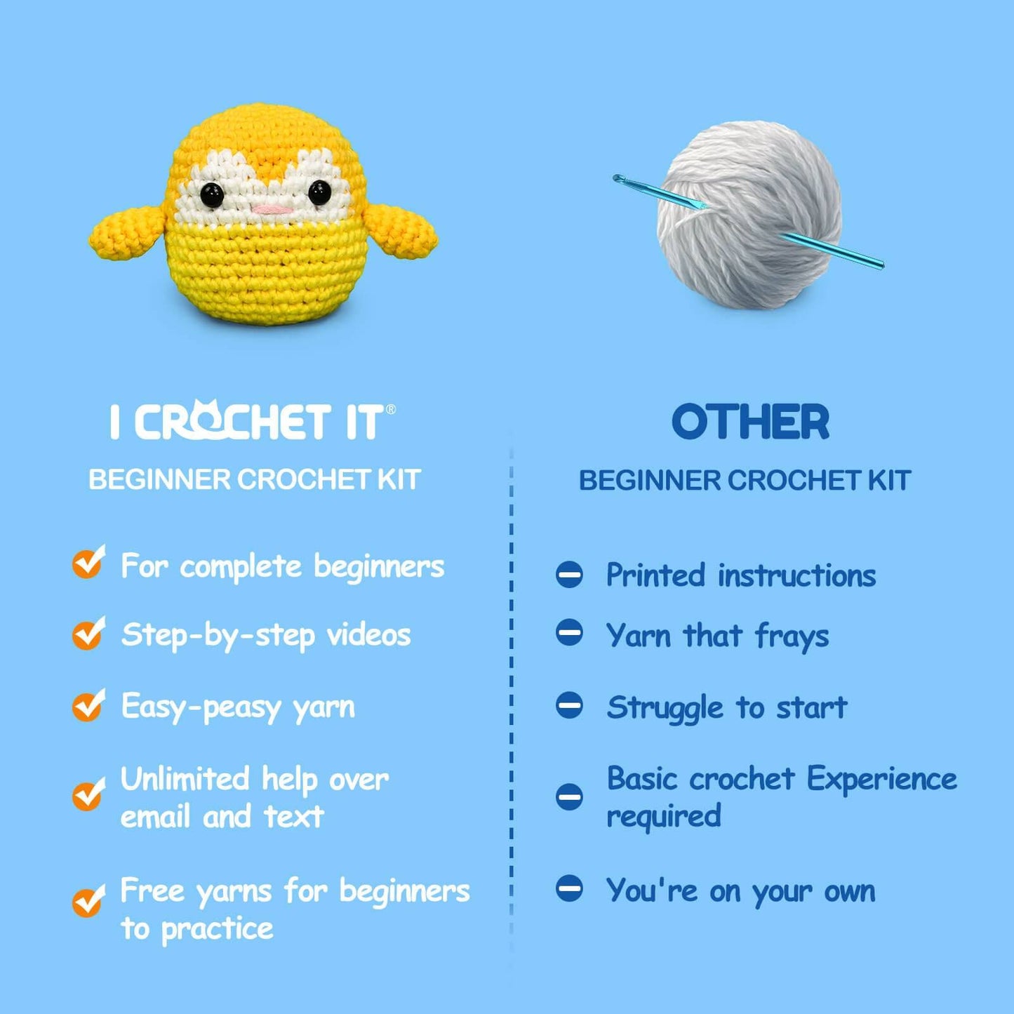 Amberly's Yellow Penguin | Crochet Kit For Advanced - ICrochetIt