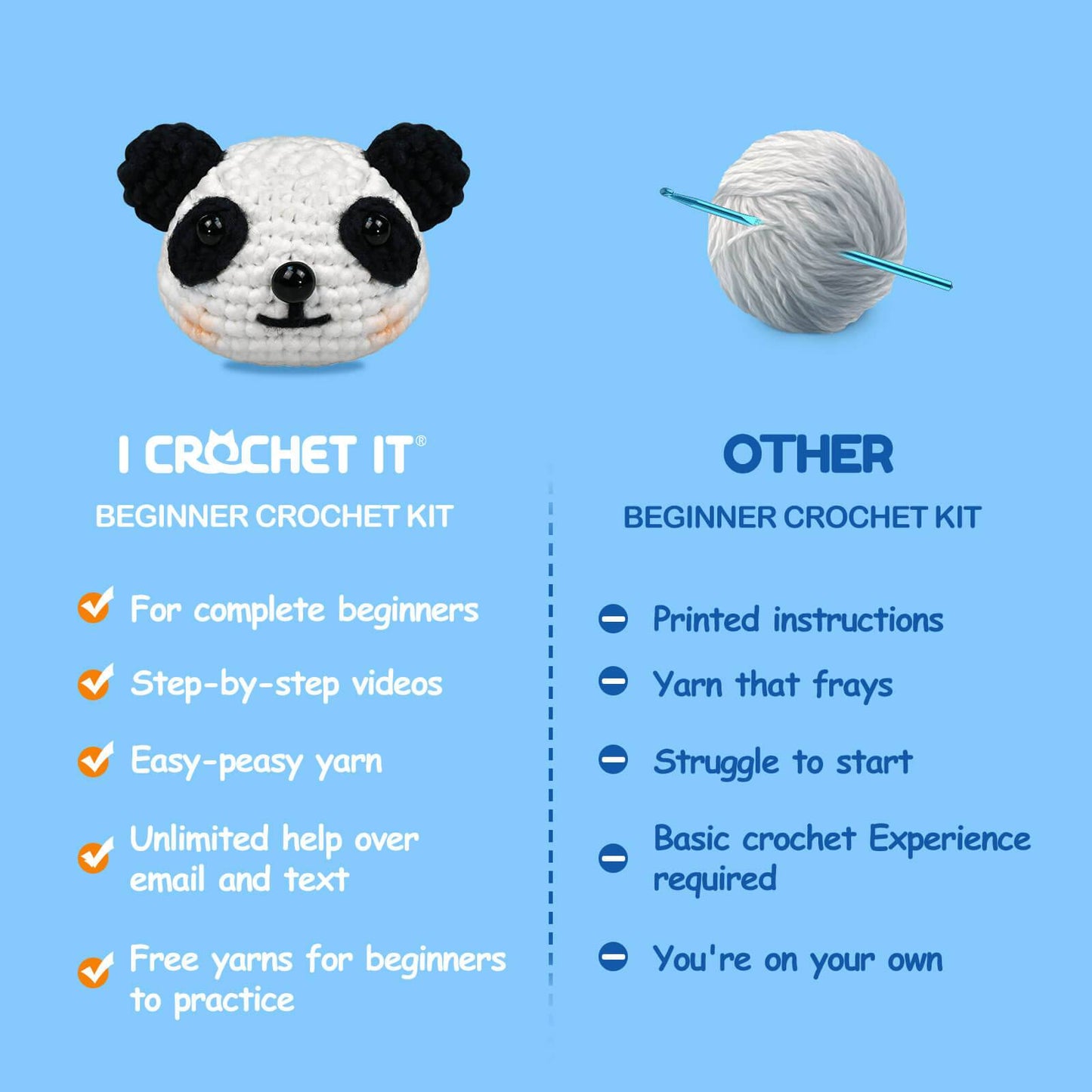Silly and Cute Panda Po Crochet Doll DIY Set - ICrochetIt