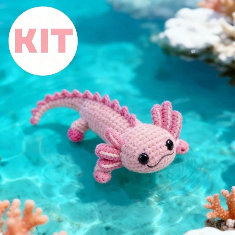 Beginner Crochet Axolotl Tutorial - finished product cover photo