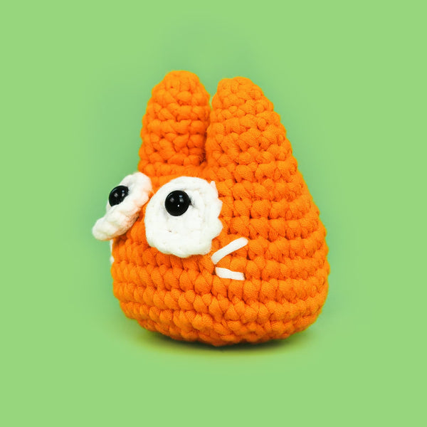 Happy Orange Cat Candy Knitted Pendant