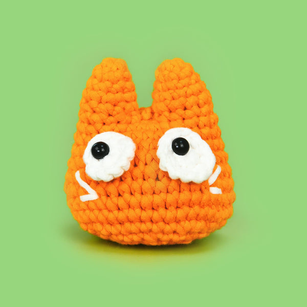 Happy Orange Cat Candy Knitted Pendant